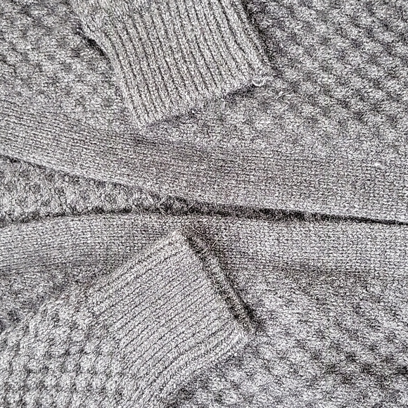 Vince. Charcoal Gray Honeycomb Yak Wool Blend Long Open Front Cardigan Sweater M - Picture 8 of 16